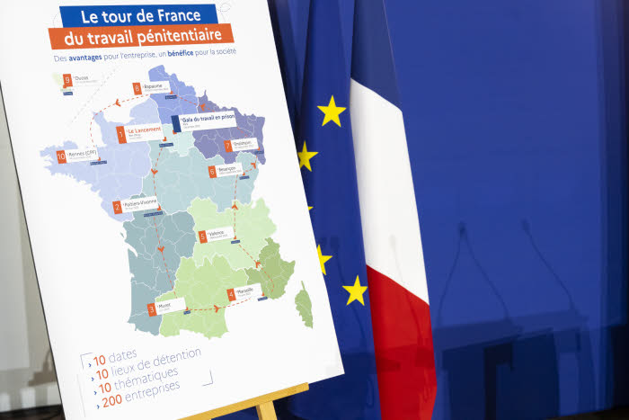 carte Tour de France du travail pénitentiaire